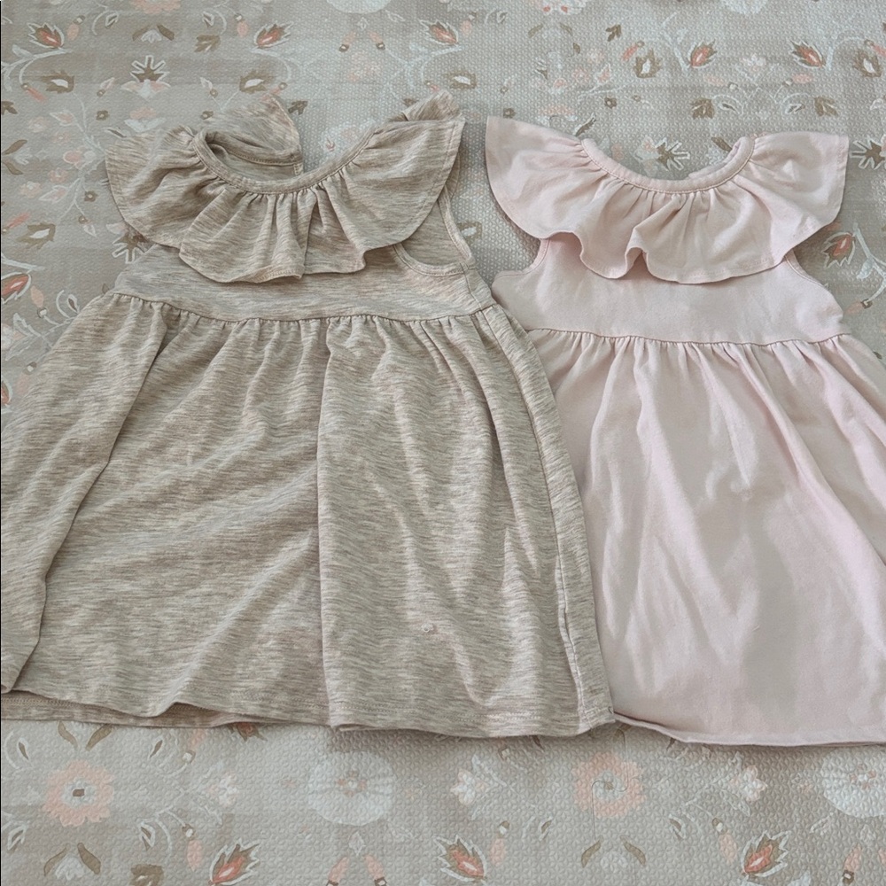 Nordstrom Baby Girl Ruffle Cotton Blend Dress Size 18 Months Lot of 2